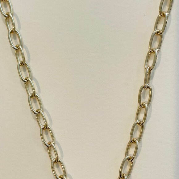 J Crew. Gold Chain Oval Link charm chain Necklace Length: 16" with a 2" extender - Picture 12 of 14